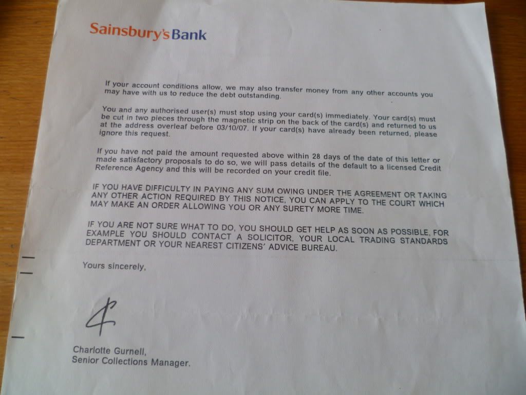 Sainsburys Bank now assigned to Cabot