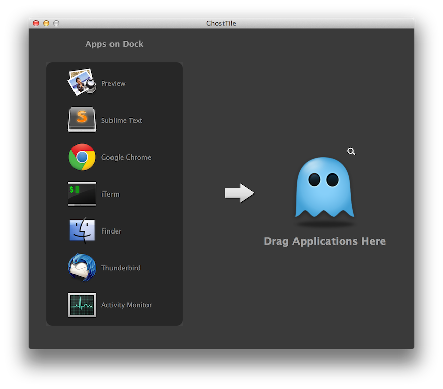 GhostTile：Dock App 隐藏工具