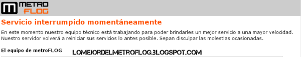 Servicio interrumpido momentáneamente Servicio interrumpido momentáneamente