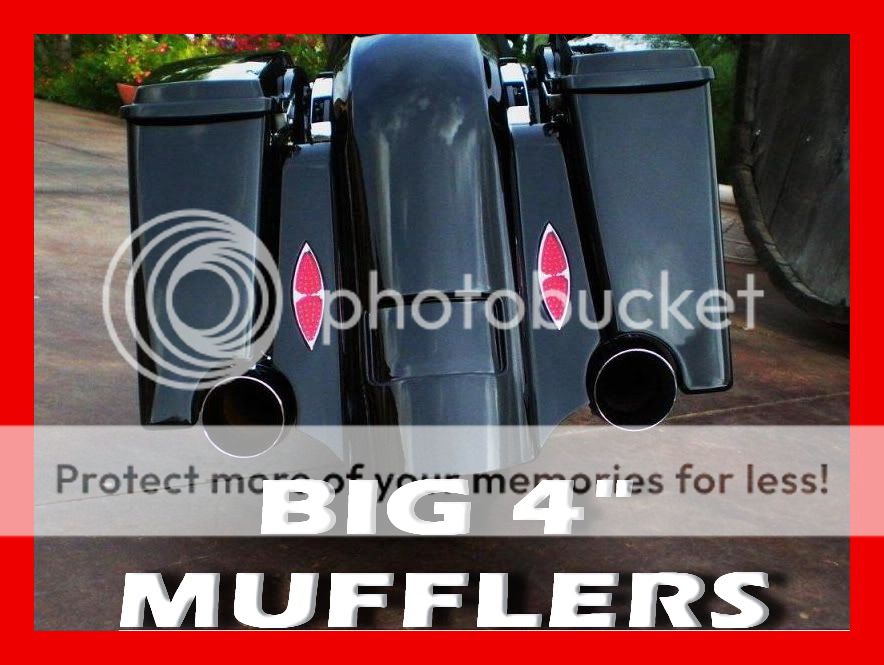   Big 4 Coned Slip On Mufflers For 1995 Thru 2012 Harley Touring Models