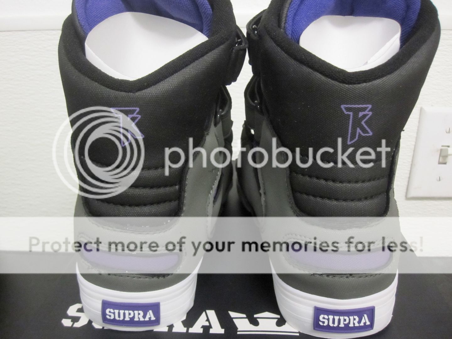 Supra TK Society Charcoal Neoprene Tuf with Purple 4 13 NIB $190 