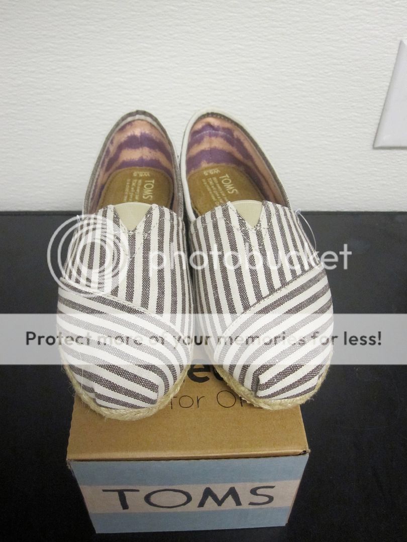 Toms Classic Brown Pinstripe BNIB sz 5 10 $70  