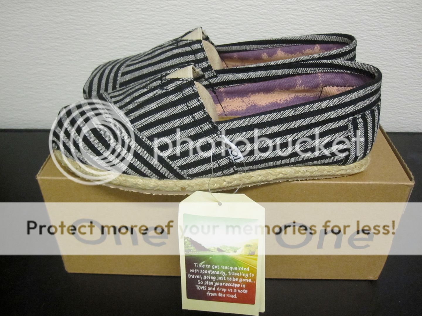 Toms Classic Grey Pinstripe BNIB sz 5 10 $70  