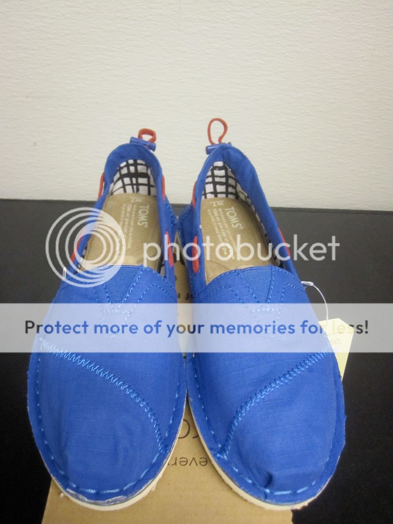 Toms Bimini Blue Stichouts BNIB sz 5 10 $65  